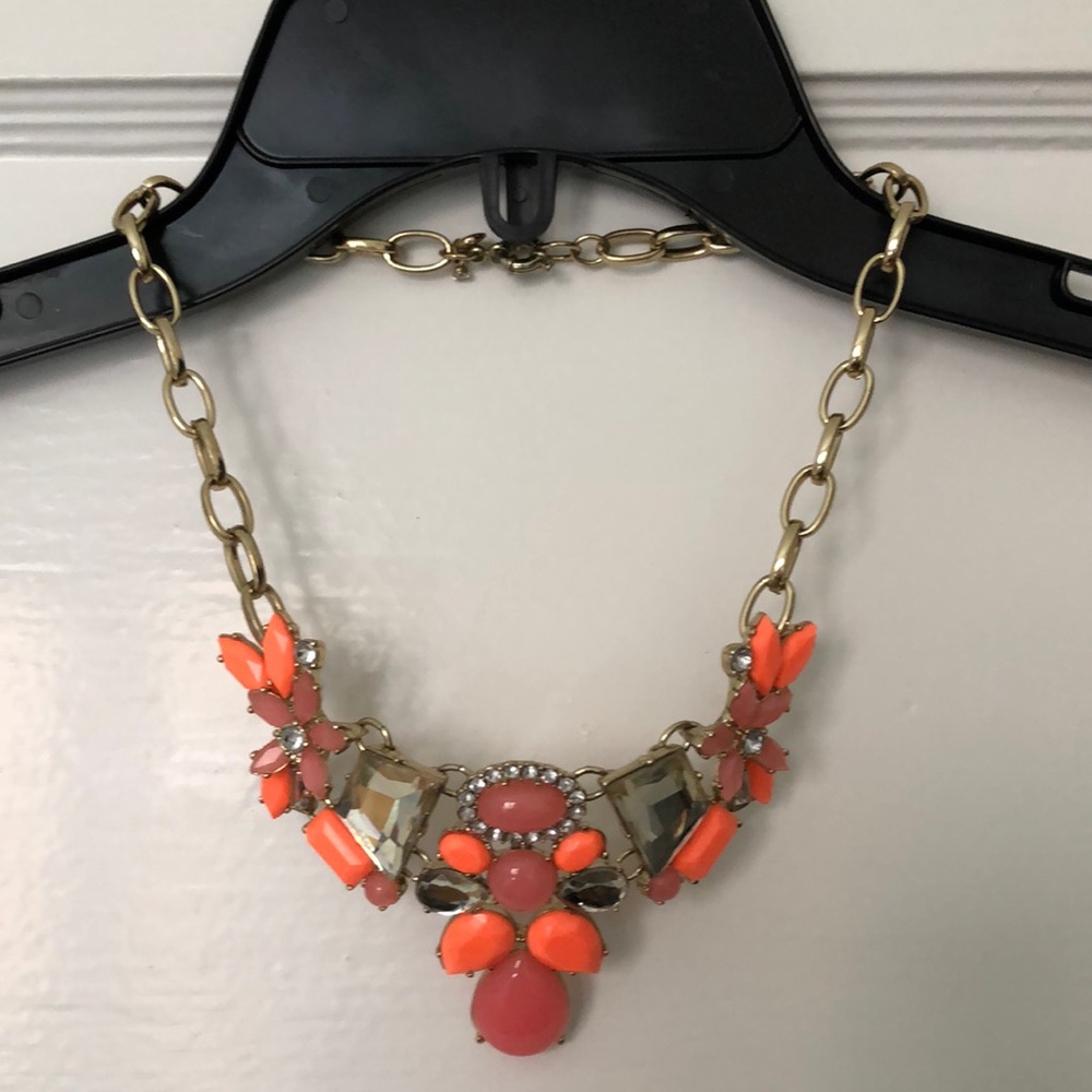 Coral and gold J. Crew necklace